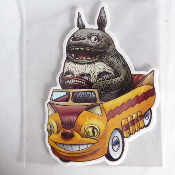 NEW MY NEIGHBOR TOTORO CAT BUS PEDAL CAR VINYL DECAL STICKER - Picture 1 of 3